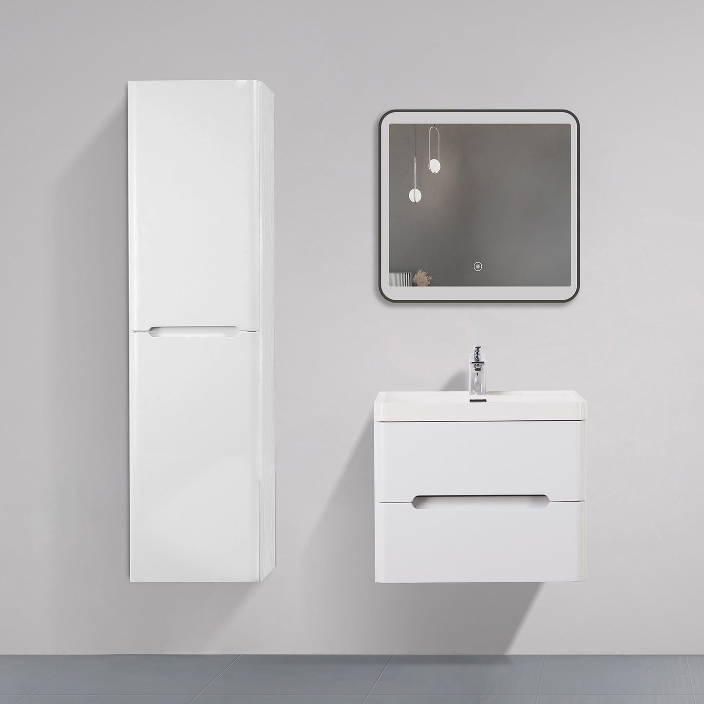 Bathroom Vanity WERA 600mm with fronts in glossy white